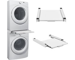 Stapelkit Buxton met uittrekbare plank universeel tussenstuk 7,5x60x60 cm wit [en.casa]