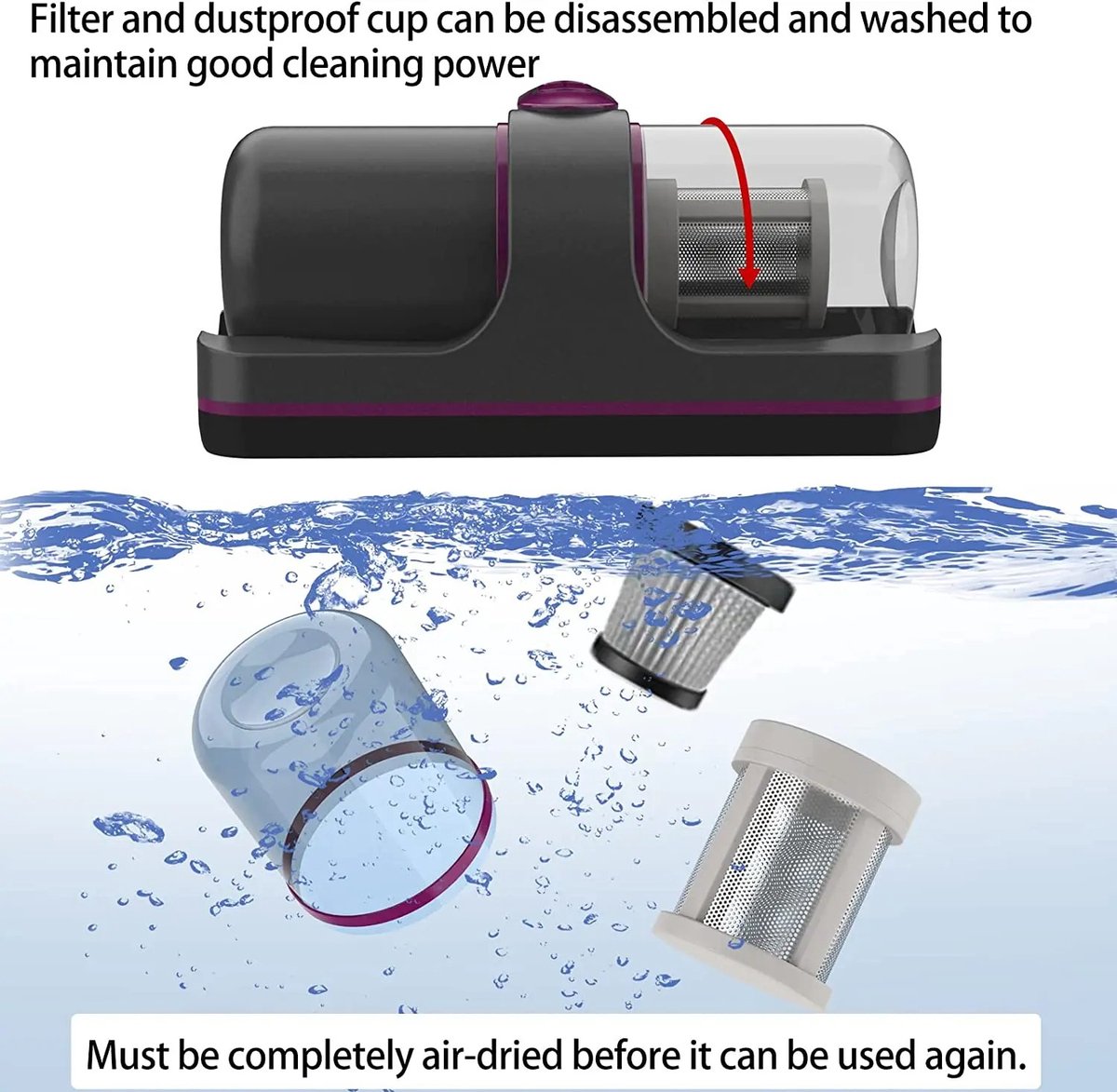 Matras Stofzuiger UV-Licht Handstofzuiger met Lange Accuduur - afbeelding 2