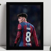 Pedri Kunst - Gedrukte handtekening - 10 x 15 cm - In Klassiek Zwart Frame - FC Barcelona - Rookie - Ingelijste foto - Voetbal