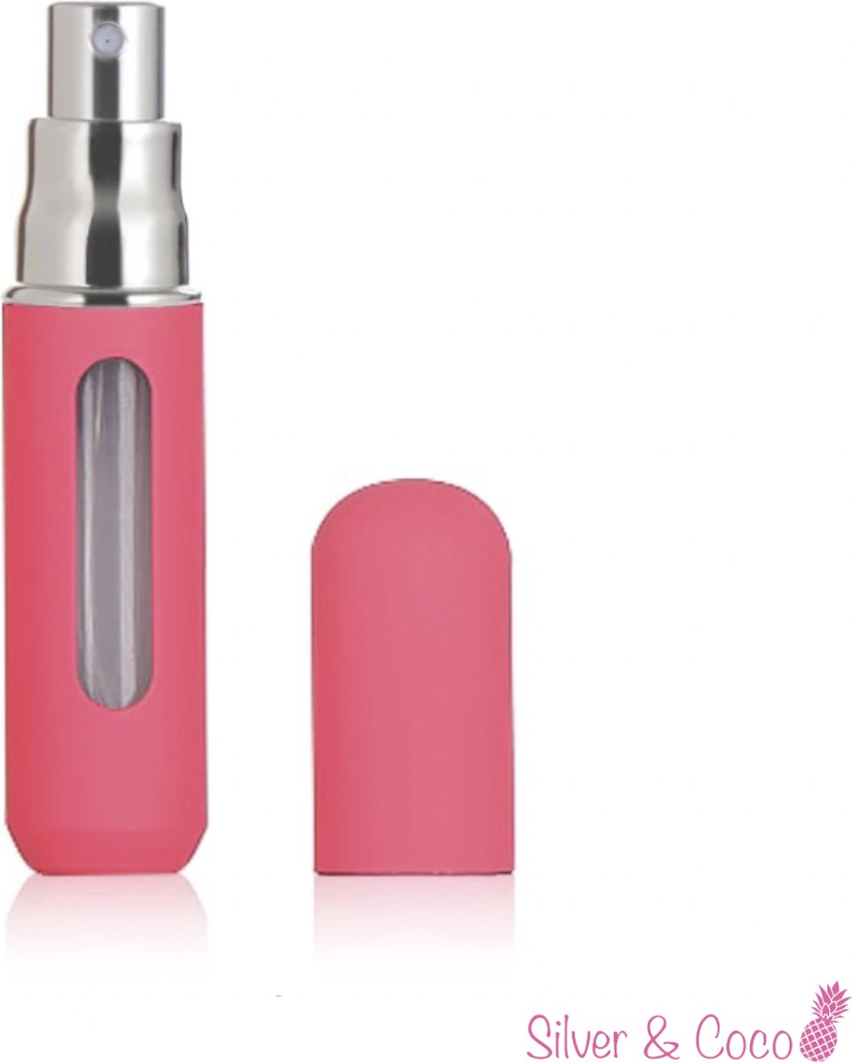 Goedkoopste SilverAndCoco® - Parfum Verstuiver Navulbaar Fles | Klein Mini Hervulbaar Spray Flesje - 5ml / Pastel Roze