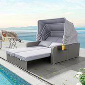 Wise® Buiten Lounge Sofa - Polyrattan Tuinmeubelen - Veelzijdige Stijl Tuinbank - Voor 2 Personen - Hoogwaardige Poly Rotan Uiterlijk.
