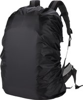 55-60L verstelbare waterdichte stofdichte rugzak regenhoes draagbare ultralichte schoudertasbeschermer voor buiten wandelen klimmen kamperen zwart