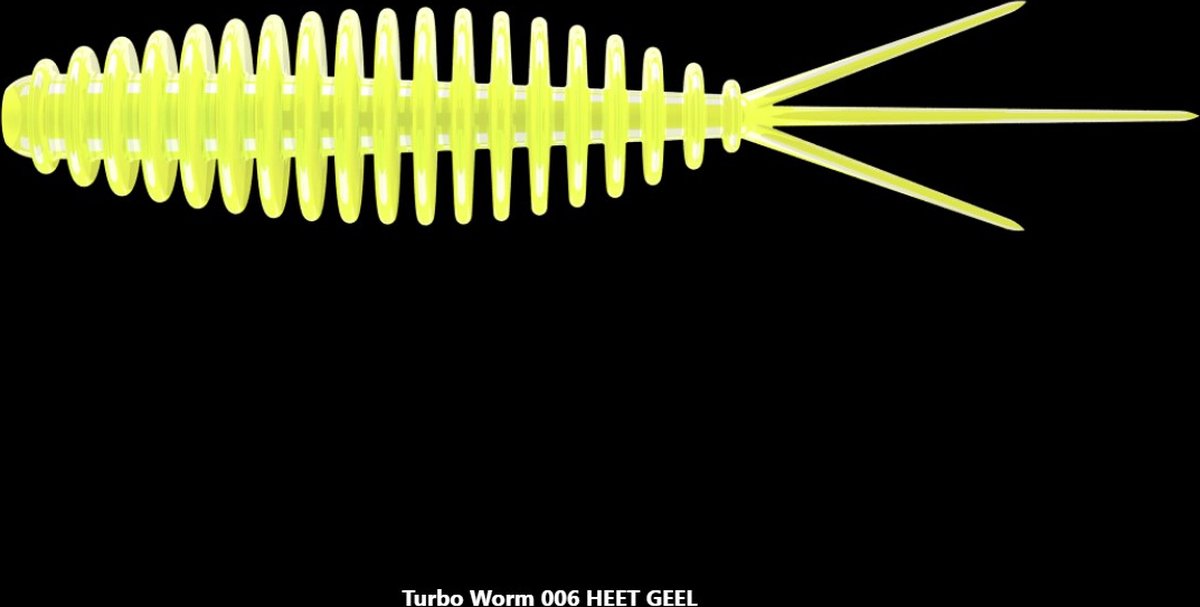 Libra Lures Turbo Worm 56 mm kleur 006 Hot Yellow geur : kaas Het succesvolle kunstaas voor het vissen op forel en zalmforel