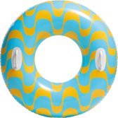 Intex Wavy Zwemring Blauw 91 CM - Zwemband - Luchtbed Zwembad - Strand Luchtbed - Lounge inclusief handvaten