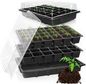 COM-FOUR® 8-delige kweekset, set met watertrays, kasdek en pottrays voor het kweken van kamerplanten (08-delig - kweekset 38x25cm)