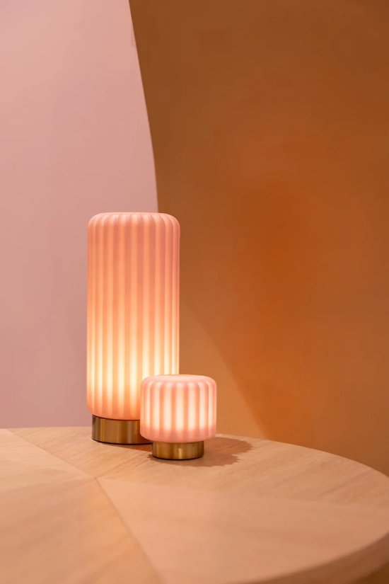 Atelier Pierre - Lampe de table - Lampe d'ambiance Dentelles 29 Fraise - or - rechargeable - dimmable