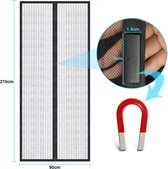 90 x 210 cm Magnetic Fly Screen Door Insect Curtain for Balcony Living Room Sliding Patio - Velcro Mounting, No Drilling
