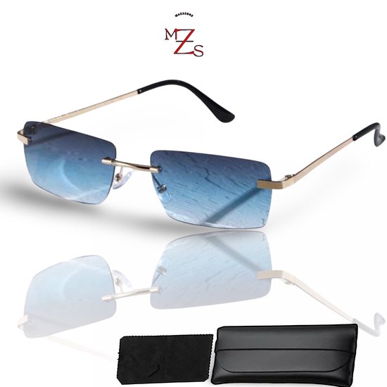 [Marszonebrillen]-[Zonnebrillen]-[Sun Glasses]-[New 2024 Sunglasses model]- [Zonnebril Heren]-Zonnebril Dames]-[Blauw]-[Randloze Zonnebril]
