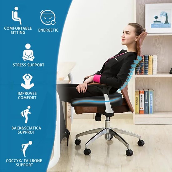 ORIAPT Coussin Siège Mousse Mémoire Grande Taille - Rehausseur Ergonomique Bureau Et Voiture Coussin Fauteuil Roulant