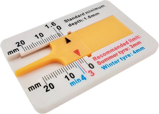 Foto: Profieldiepte meter voor autobanden 0 20mm slijtage detectie meetinstrument