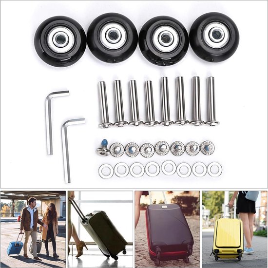 4 Pièces Valise Roues de Rechange Valise Roues Remplacement Roue de