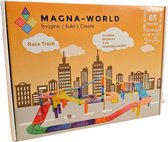 Magna-World® Race Track 65 stuks - Magnetisch speelgoed - Racebaan - Magnetische bouwstenen - Montessori speelgoed - STEM speelgoed - Magnetic Tiles - Compatibel met de grote merken