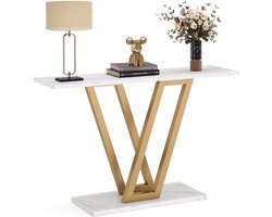 SureDeal® - Consoletafel - Huiskamer - Luxe - Goud - 110x30x80cm - Bijzettafel - Wandtafel - Design - Gangkast - Kast