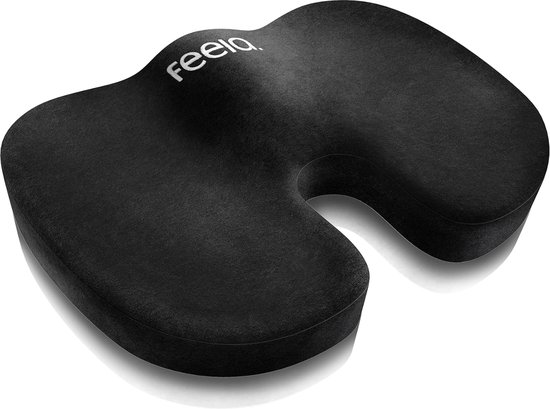 Orthopedisch zitkussen, ergonomische ondersteuning voor bureaustoel en auto; vermindert pijn, bevordert de doorbloeding, verlicht stuitbeen en wervelkolom. (H2 - medium