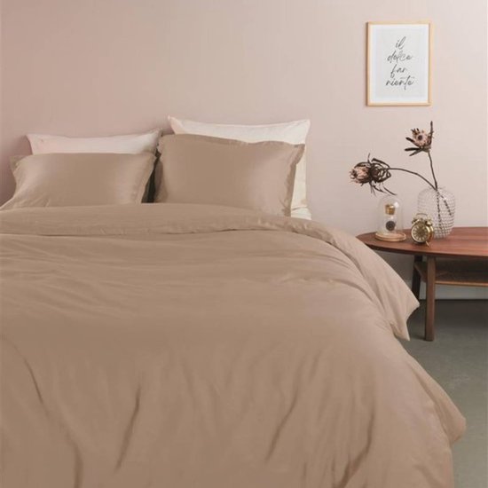 Ambiante Satin Uni dekbedovertrek - Eenpersoons - 140x200/220 - Taupe van Merkloos — afbeelding 5