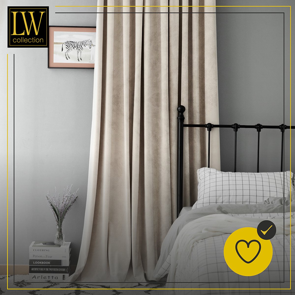 LW collection - Gordijnen Beige Velvet - 140x270cm - Kant en klare gordijnen - met ringen Velours - Fluwelen Verduisterende gordijnen