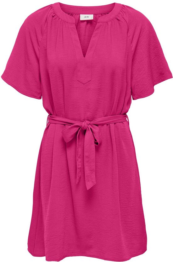 Jacqueline de Yong Jurk Jdydivya Life S/s V-neck Dress Wvn 15320782 Fuchsia Purple Dames Maat - M