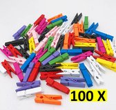 Mini Wasknijpers - Ophang knijper - 25MM - Mix Kleur - 100 stuks