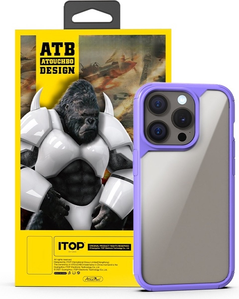 iPhone 15 Pro Max – ATB – Backcover – Transparant – Paars