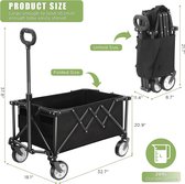 Bol.com Opvouwbare festivalwagen wagenwagen outdoor tuinaanhanger met verstelbare handgreep utility campingwagen voor outdoor pi... aanbieding
