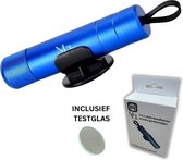 MCI Veiligheidshamer - Noodhamer - 2 in 1 Safety Hammer & Gordelsnijder - Inclusief Testglas & Zelfklevende Houder - Blauw