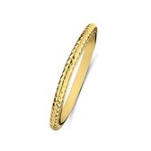 Lucardi Dames Stalen goldplated ring bolletjes - Ring - Staal - Goudkleurig - 19 / 60 mm