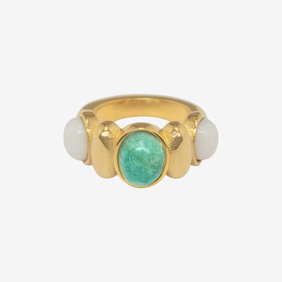 Essenza Mixed Colors Stones Ring Gold Size 7