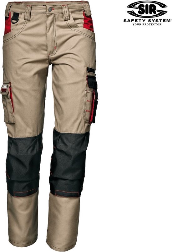 SIR SAFETY HARRISON Pantalon de travail kaki - Pantalon de travail avec poches genoux et poches pratiques multifonctions