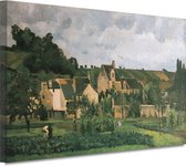 De Hermitage in Pontoise - Camille Pissarro schilderijen - Dorp wanddecoratie - Schilderijen canvas Landschap - Muurdecoratie industrieel - Canvas keuken - Schilderijen & posters 90x60 cm