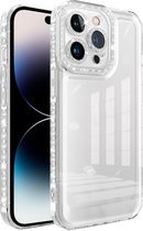 Diamond Space Geschikt voor: Apple iPhone 12 Pro Max - TPU Glitter case - transparant - Hoesje met glitter - Siliconen backcover case - Glitters
