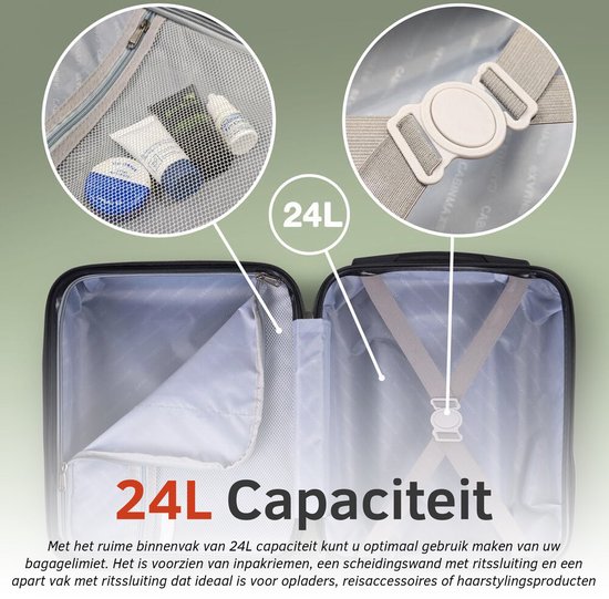 CabinMax Handbagage Trolley 24L – 40x30x20 cm – Wizz Air / Ryanair – Lichtgewicht Reiskoffer – Onderstoel Formaat – Graphite