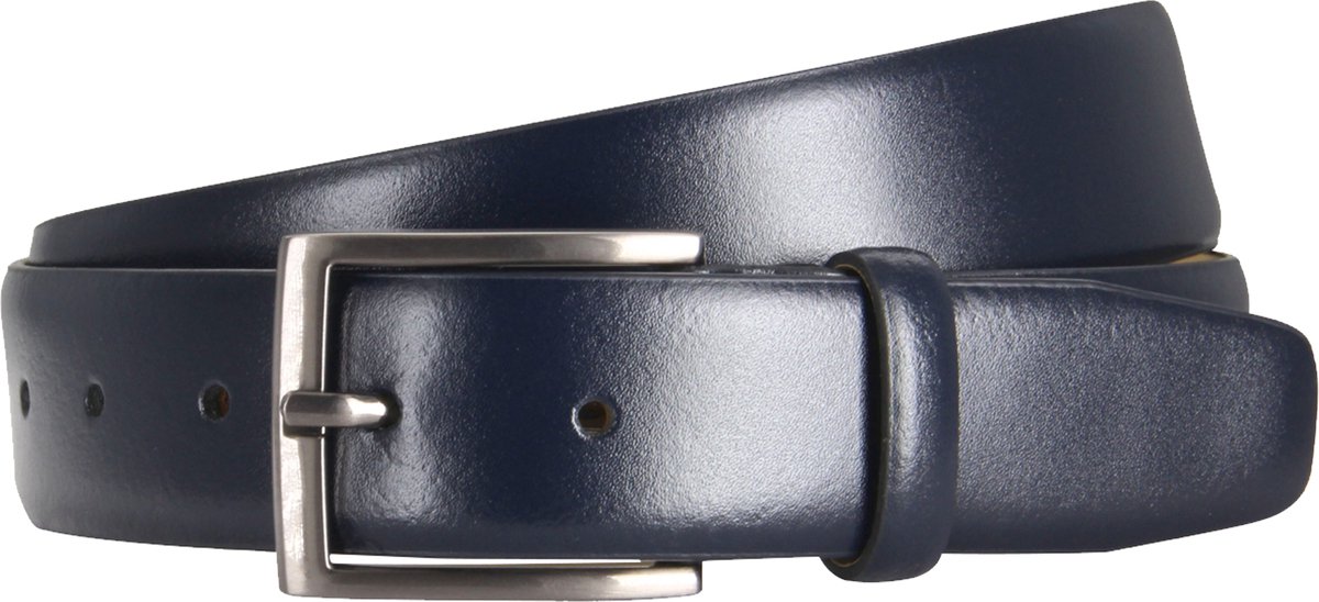 LINDENMANN leren heren riem - marineblauw