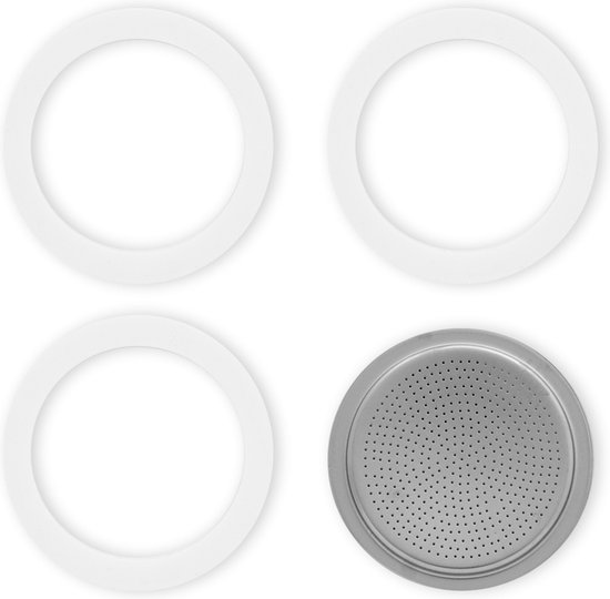 Plaque filtrante en acier inoxydable Bialetti + anneaux en caoutchouc - 1 et 2 têtes
