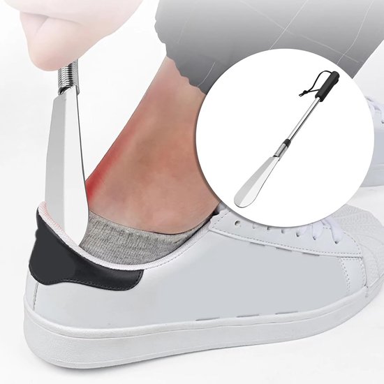 Chausse-pied Télescopique Acier Inoxydable - Longueur 41-78 Cm, Pour Personnes Âgées, Femmes Enceintes