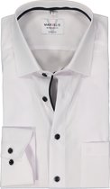 MARVELIS modern fit overhemd - popeline - wit - Strijkvrij - Boordmaat: 40
