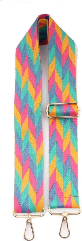 Nomi bag strap- Verstelbaar- Tassenhengsel- Cadeau- Trendy-Goud- Polyester- 5cm- 135cm- Multi kleur