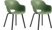 Keter Noa Chaise de jardin - 2 pièces - 55x56,5x80cm - piètement métal - Vert olive