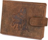 Bellugio - [German Shepherd] - Luxe Leren portemonnee portefeuille voor mannen heren zwart speciaal RFID - Vaderdag Cadeau Geschenkidee Verjaardagscadeau voor hem - HandbagsUniverse
