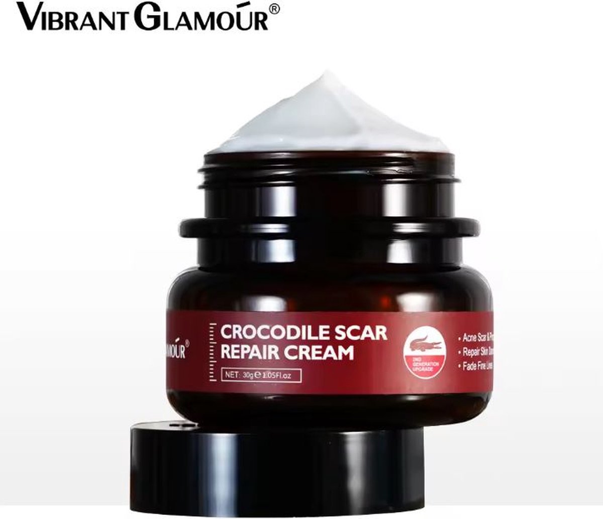 Goedkoopste VIBRANT GLAMOUR Crocodile Scar Removal crème - litteken Verwijderen - Litteken crème - Acne crème - Krokodil crème - Pigmentvlekken - Anti acne Collageen - Gezichtsverzorging - Tegen pigmentvlekken