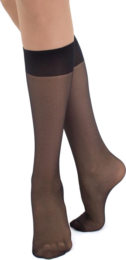 Giulia Kniekousjes - Marea 20 - Pantykousjes - Top comfort - 20D -One Size - Zwart - 4 Paar - Voordeelverpakking
