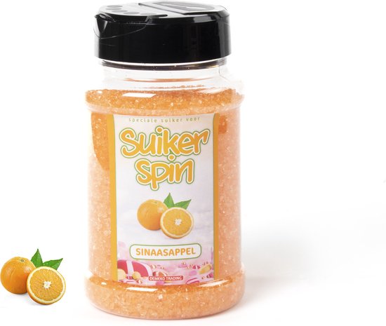 Accessoire voor suikerspinmachine - Suikerspinsuiker sinaasappel - 3 x pot á 400 gram — afbeelding 3