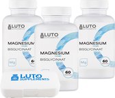 Magnesium Glycinate - 180 Tabletten - 150mg elementair magnesium Bisglycinaat / Glycinaat - Met Pillbox* - Luto Supplements