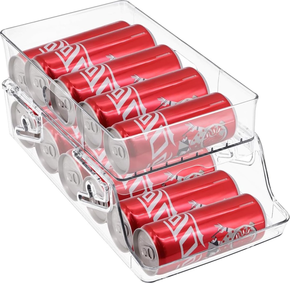 Distributeur De Canettes Pour Frigo 3 étages - Glissant, Ajustable, Pour 12 Canettes, Gain De Place (31 Cm)