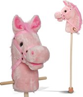 Pink Papaya Stokpaard - SPARKLES - Schattig Pluche Speelgoed Paard met Geluidsfunctie: Hinnikend en Galopperend Geluid