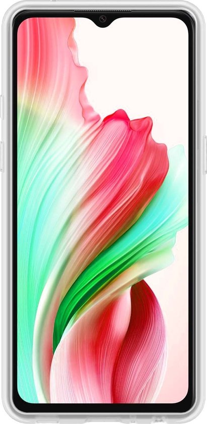 Coque Compatible avec OPPO A18, Coque Arrière en Siliconen avec 2 Films de Protection d'écran - Transparent