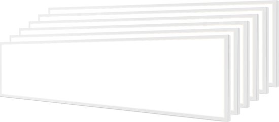 LED Paneel 30x120 6 Pack - Velvalux Lumis - LED Paneel Systeemplafond - Helder/Koud Wit 6000K - 40W - Inbouw - Rechthoek - Wit - Flikkervrij