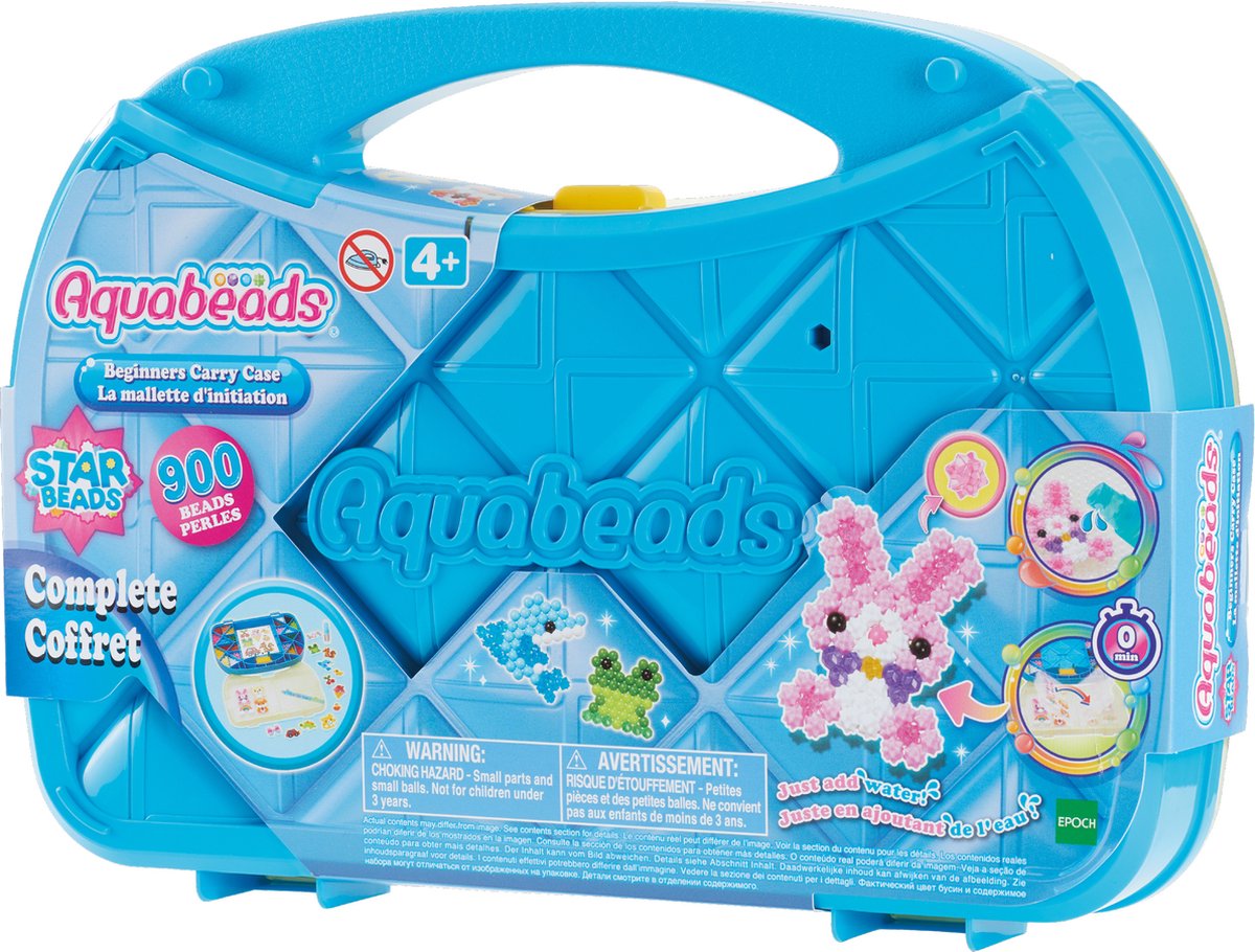 Aquabeads 31912 Beginners meeneemkoffer- COMPLETE KNUTSELSET- INCLUSIEF 900 PARELS IN 24 KLEUREN
