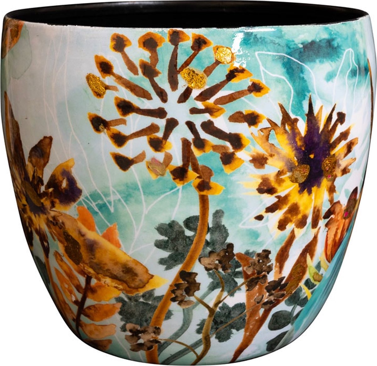 TS Collection - Bloempot Fresia fresh - 17x15 - Metaal & Epoxy - Exclusieve woonitems voor binnen - Handgemaakt - Unieke print - Designed by Lammie