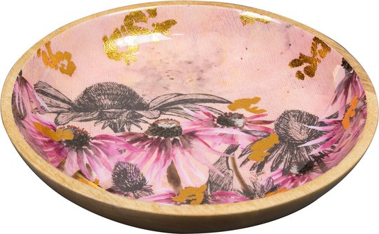 TS Collection - Bowl Polly pink - 31x7 - Metaal & Epoxy - Exclusieve woonitems voor binnen - Handgemaakt - Unieke print - Designed by Lammie
