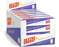 Dextro Energy Blueberry - 24 x 14 stuks - Druivensuiker Tabletten met Vitamine C - Dextrose - Snelle Suikers